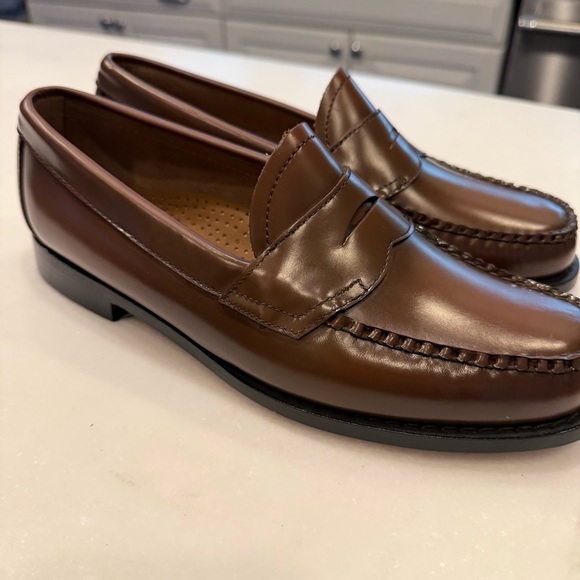 GH Bass unisex Weejuns Logan Loafers Brown All Leather Size mns 7EE Wms 9 NEW main image 7